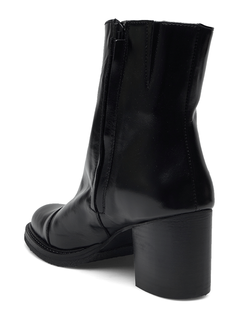 ANGULUS - Bootie - block heel - with zippe - heeled ankle boots - 1835/001 black/black - 3
