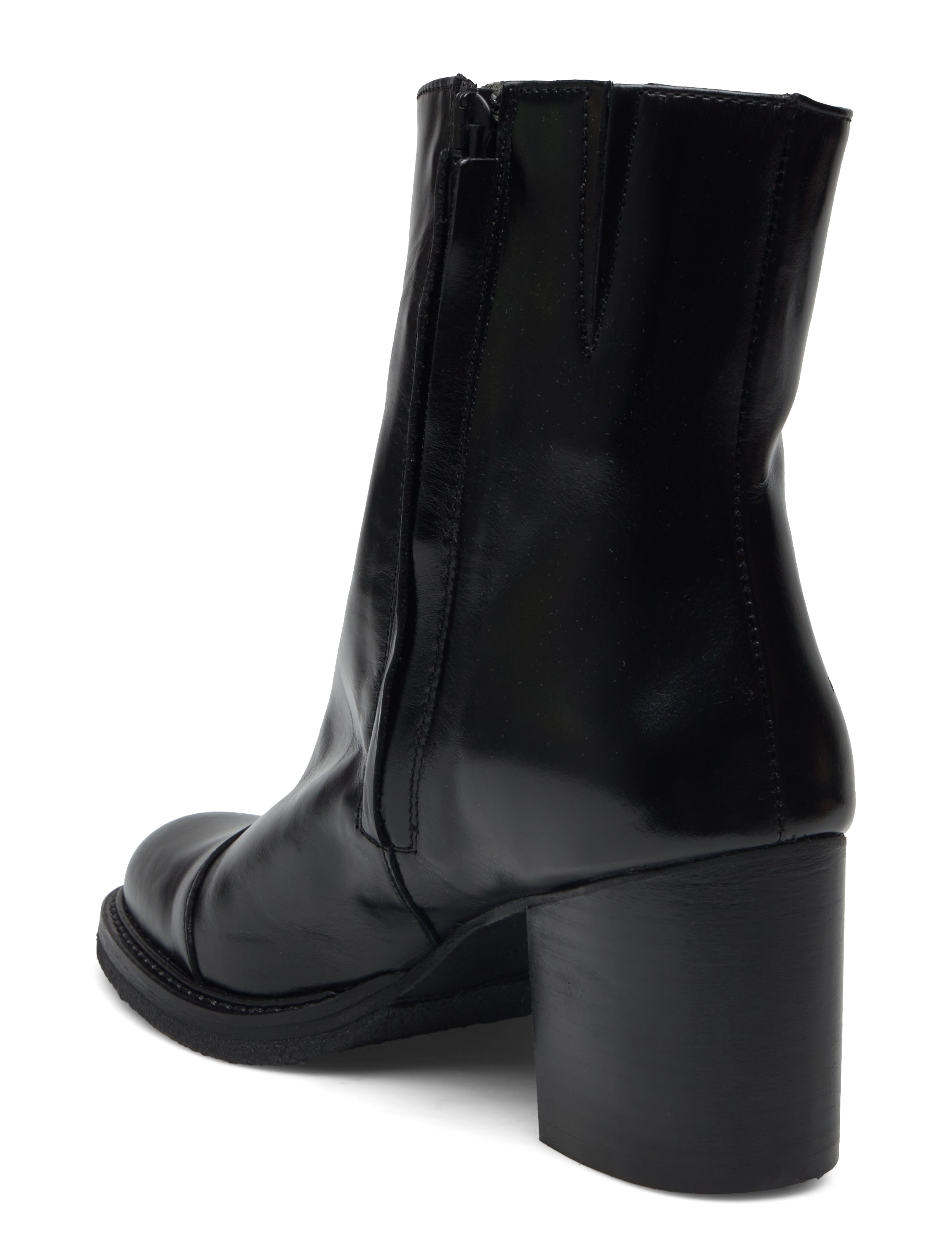 ANGULUS - Bootie - block heel - with zippe - 1835/001 black/black - 3