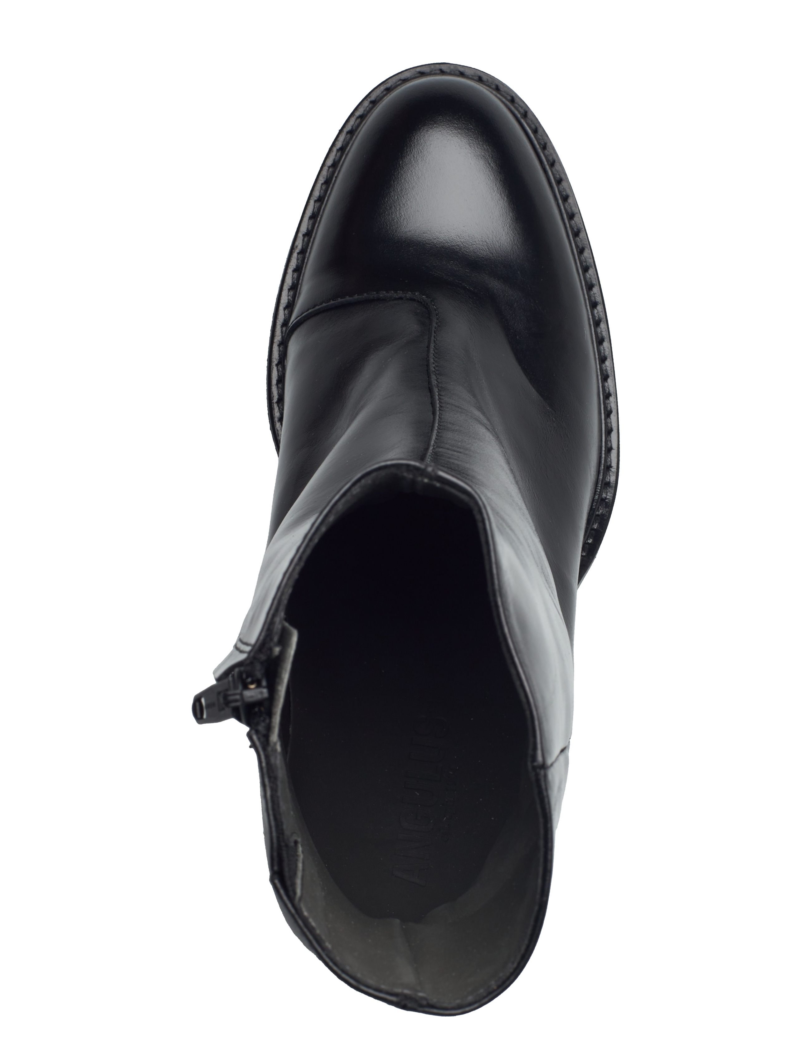 ANGULUS - Bootie - block heel - with zippe - 1835/001 black/black - 4