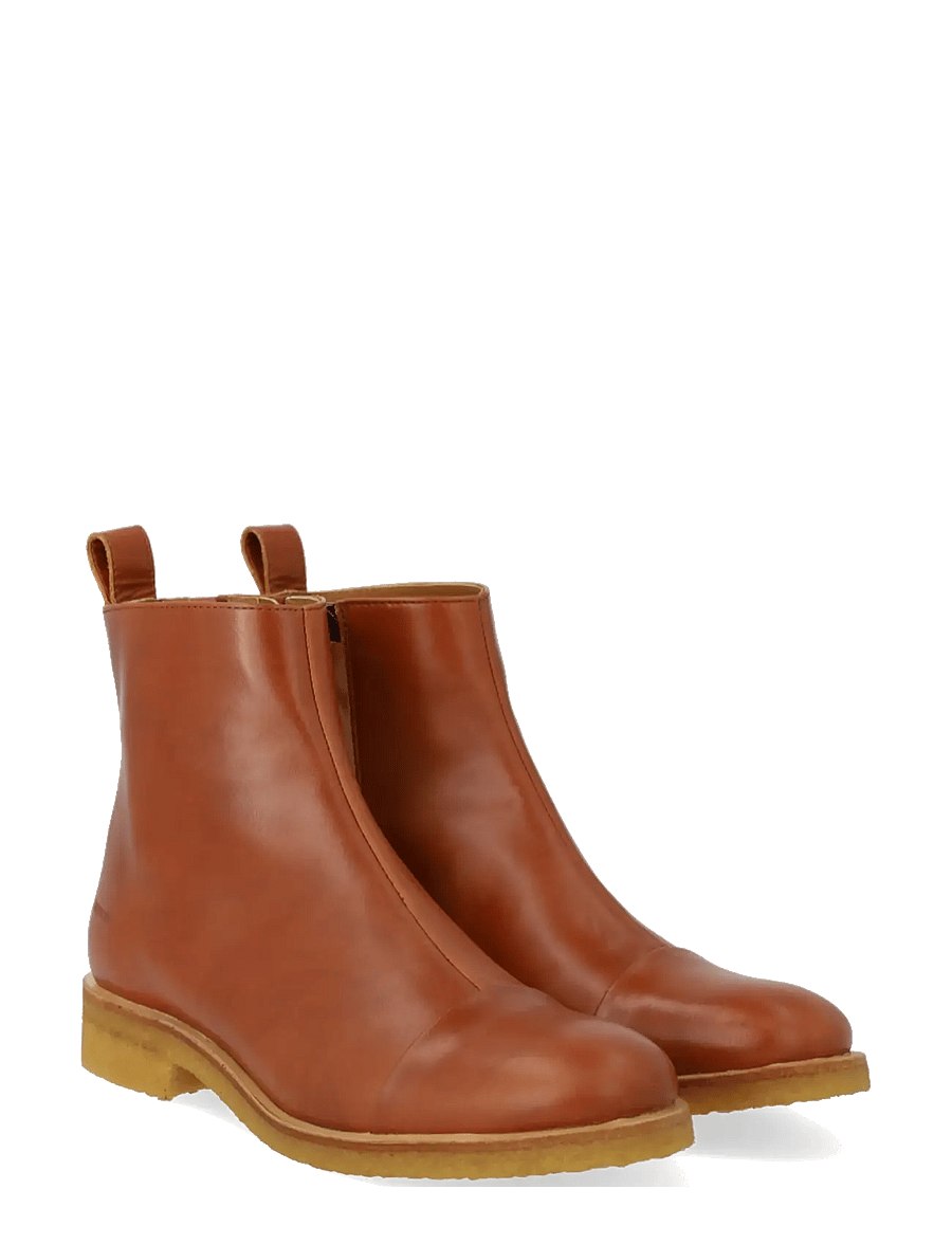 ANGULUS - Booties - flat - with zipper - flat ankle boots - 1838/002 cognac/dark brown - 0