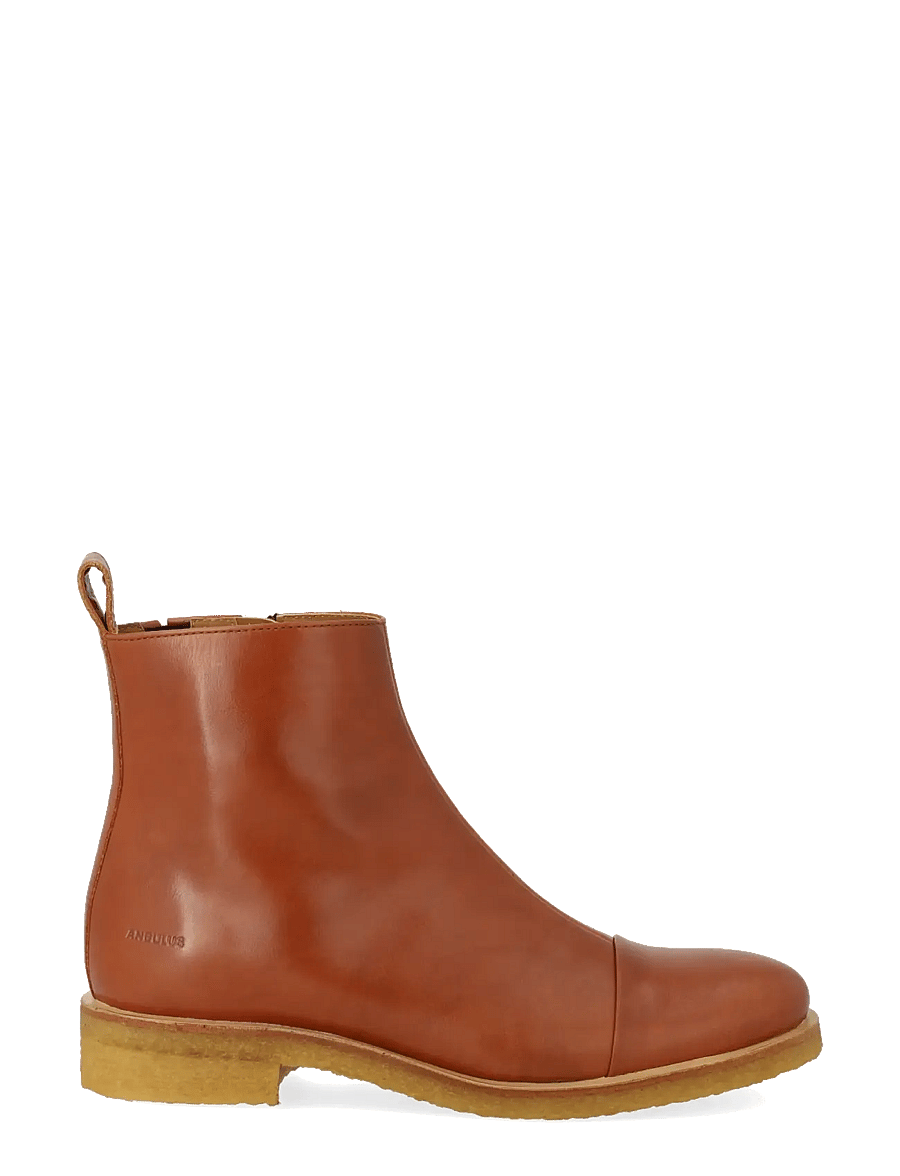 ANGULUS - Booties - flat - with zipper - flat ankle boots - 1838/002 cognac/dark brown - 1