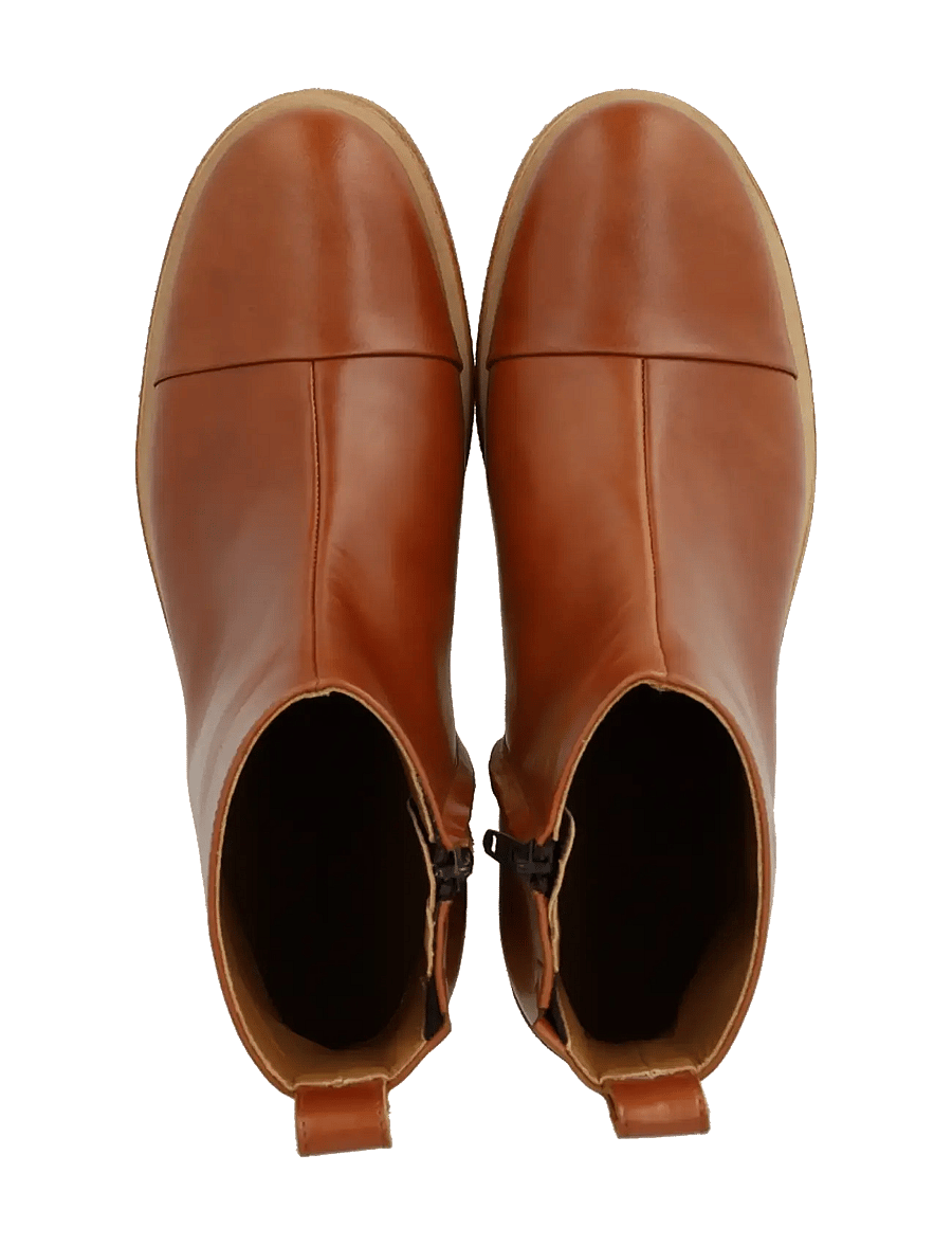 ANGULUS - Booties - flat - with zipper - flat ankle boots - 1838/002 cognac/dark brown - 3