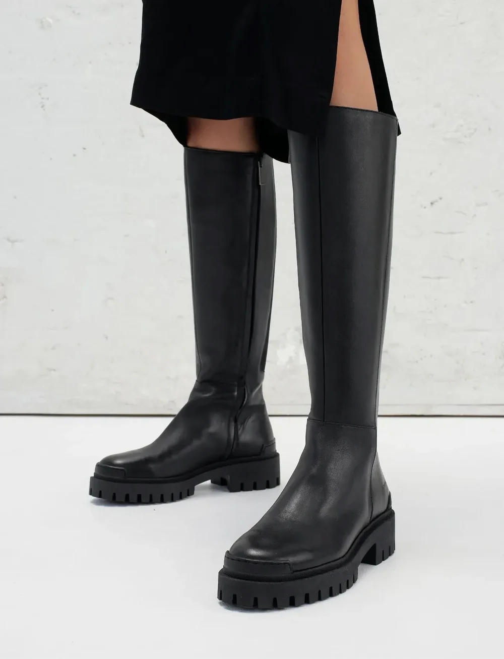 ANGULUS - Boots - flat - knähöga stövlar - 1604/019 black/black - 0