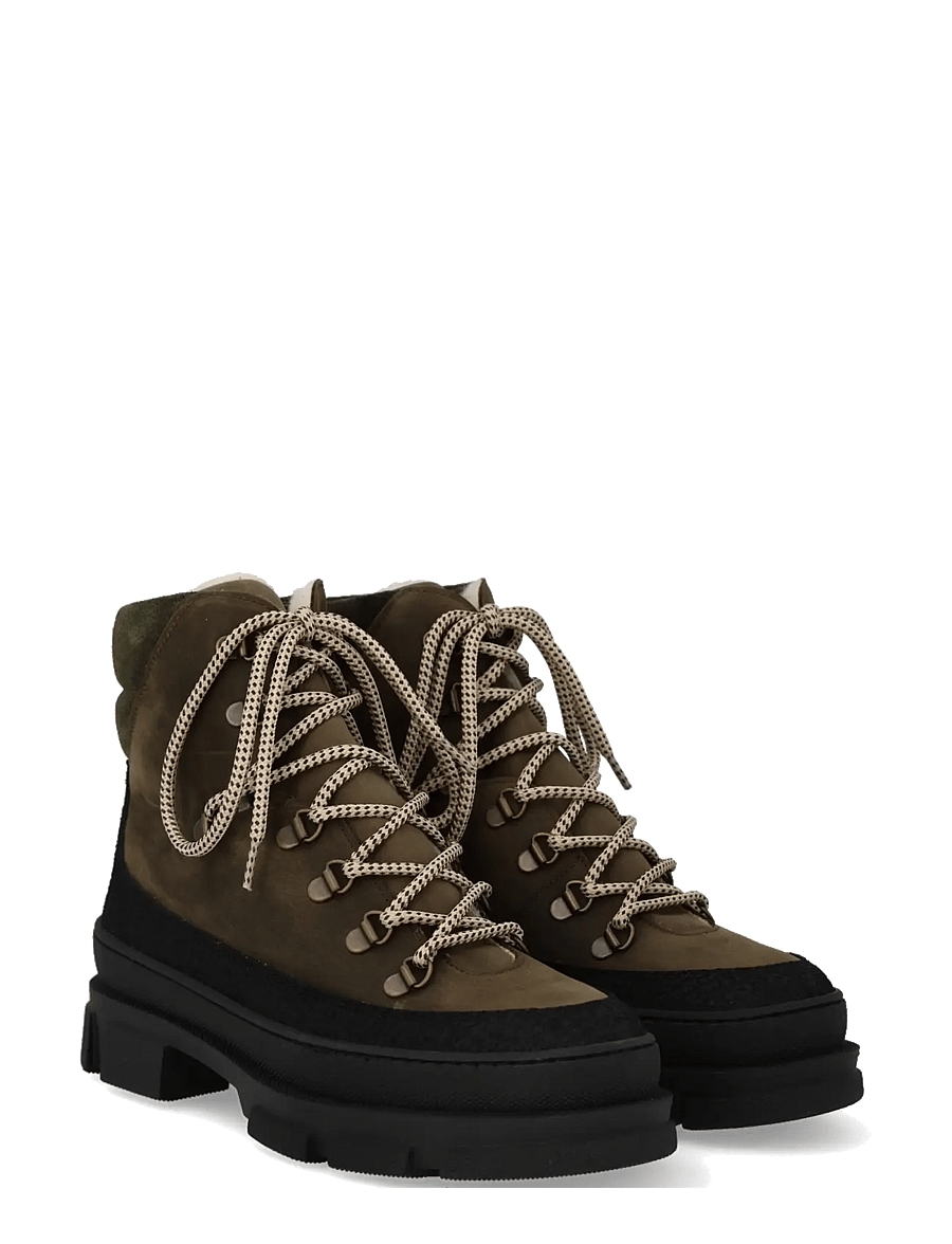ANGULUS - Boots - flat - flache stiefeletten - 1321/1764/2244 black/dark oliv - 1