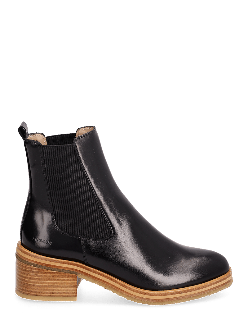 ANGULUS - Bootie - block heel - with zippe - stiefeletten mit absatz - 1835/019 black /black - 1