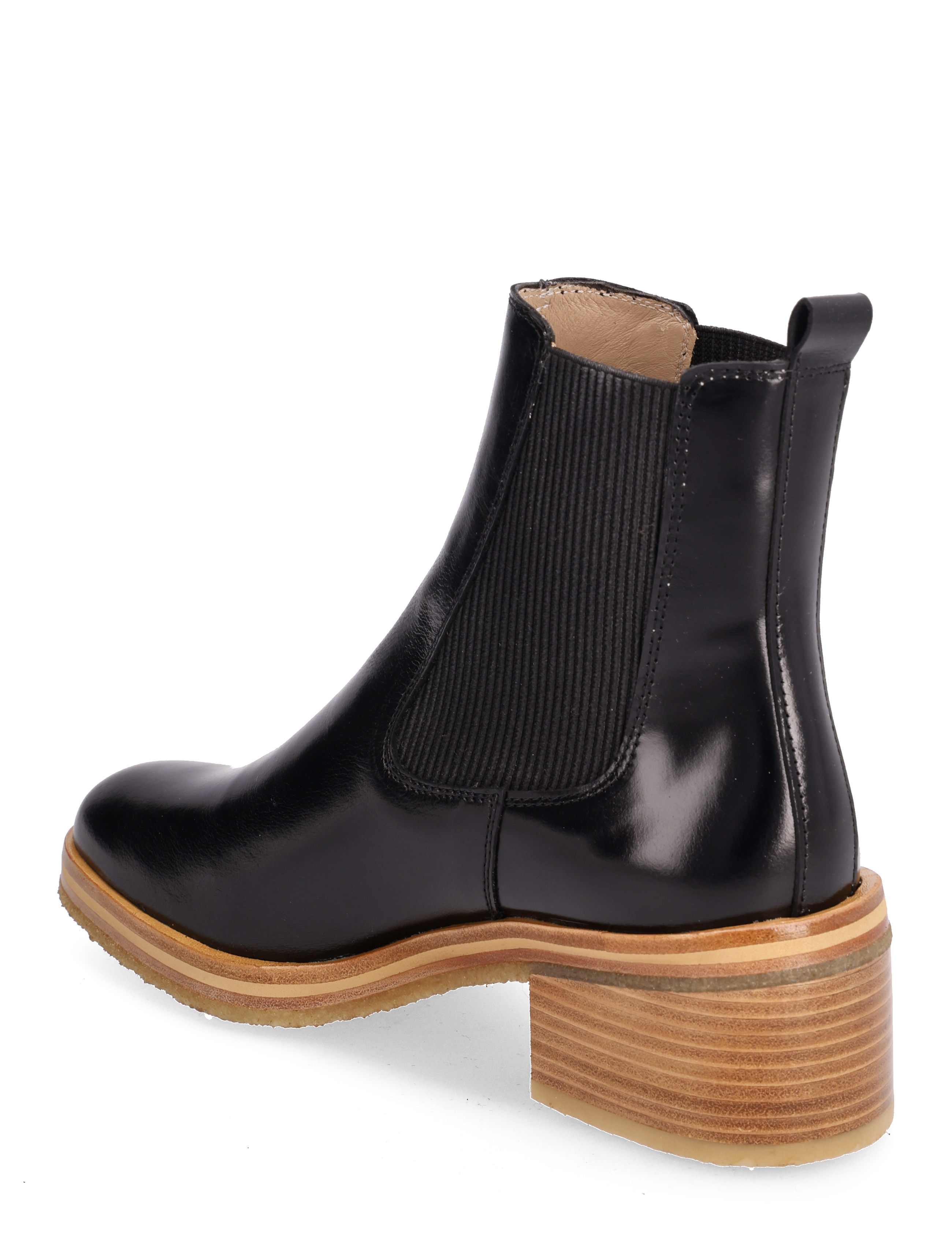 ANGULUS - Bootie - block heel - with zippe - høj hæl - 1835/019 black /black - 2