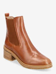 Bootie - block heel - with zippe - 1838/040 COGNAC/BROWN
