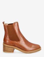 ANGULUS - Bootie - block heel - with zippe - korolliset nilkkurit - 1838/040 cognac/brown - 1