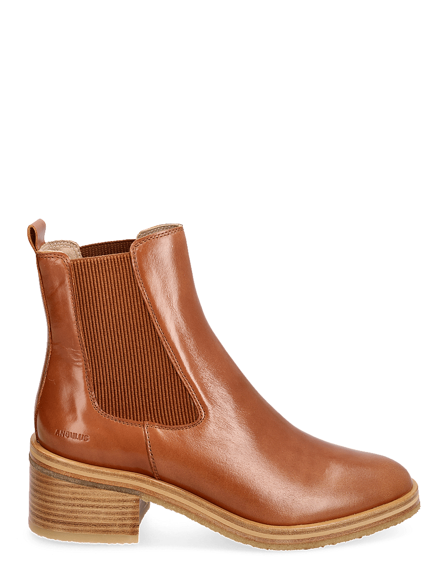 ANGULUS - Bootie - block heel - with zippe - stövletter - 1838/040 cognac/brown - 1