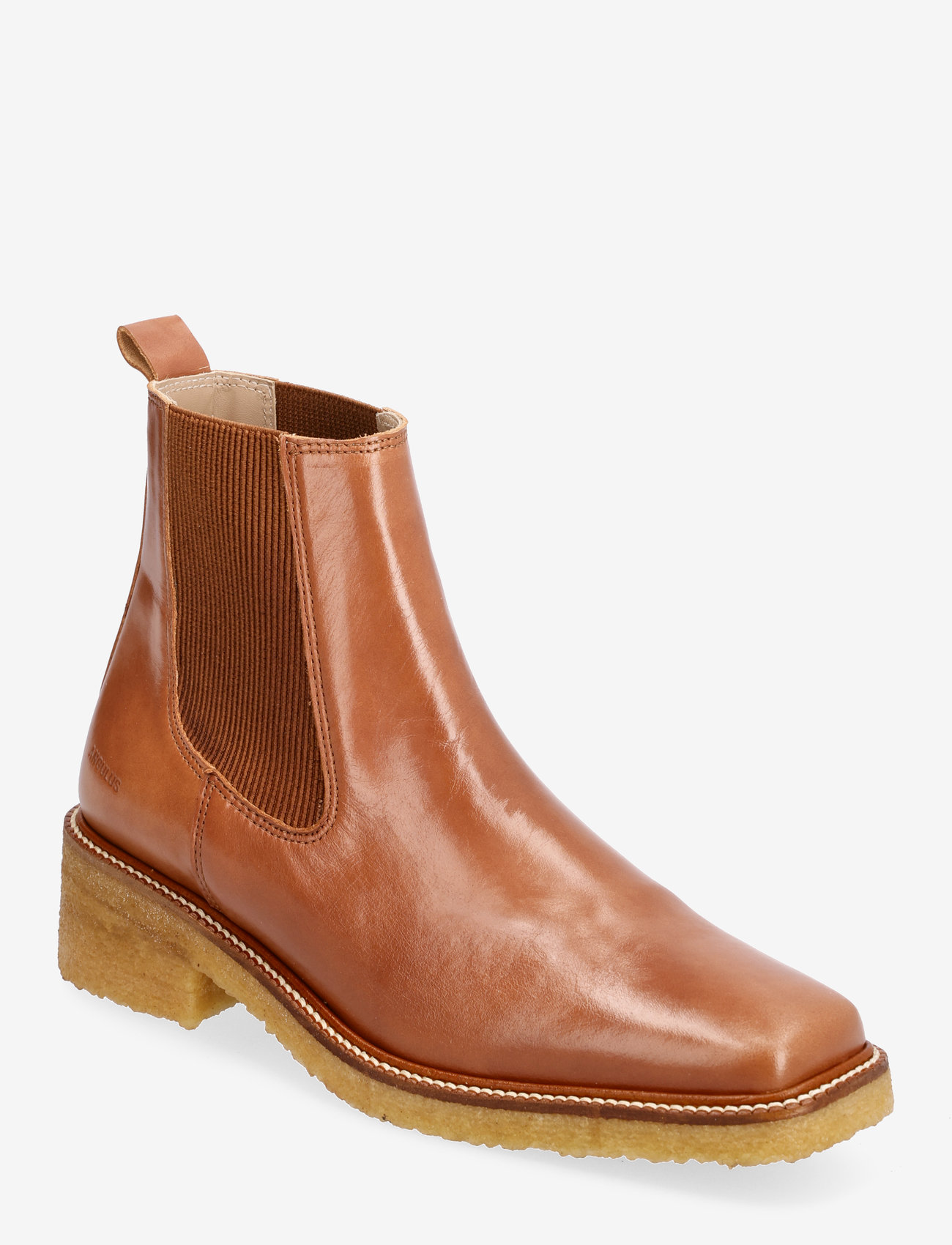 ANGULUS - Booties - Block heel - with elas - flat ankle boots - 1838/040 cognac/brown - 0