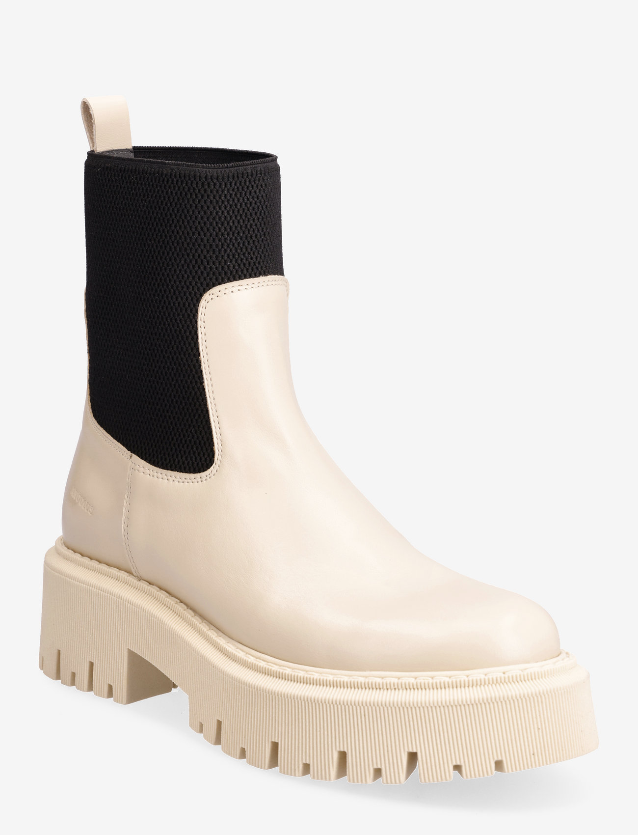ANGULUS - Boots - flat - puszābaki bez papēža - 1502/053 buttermilk/black - 0