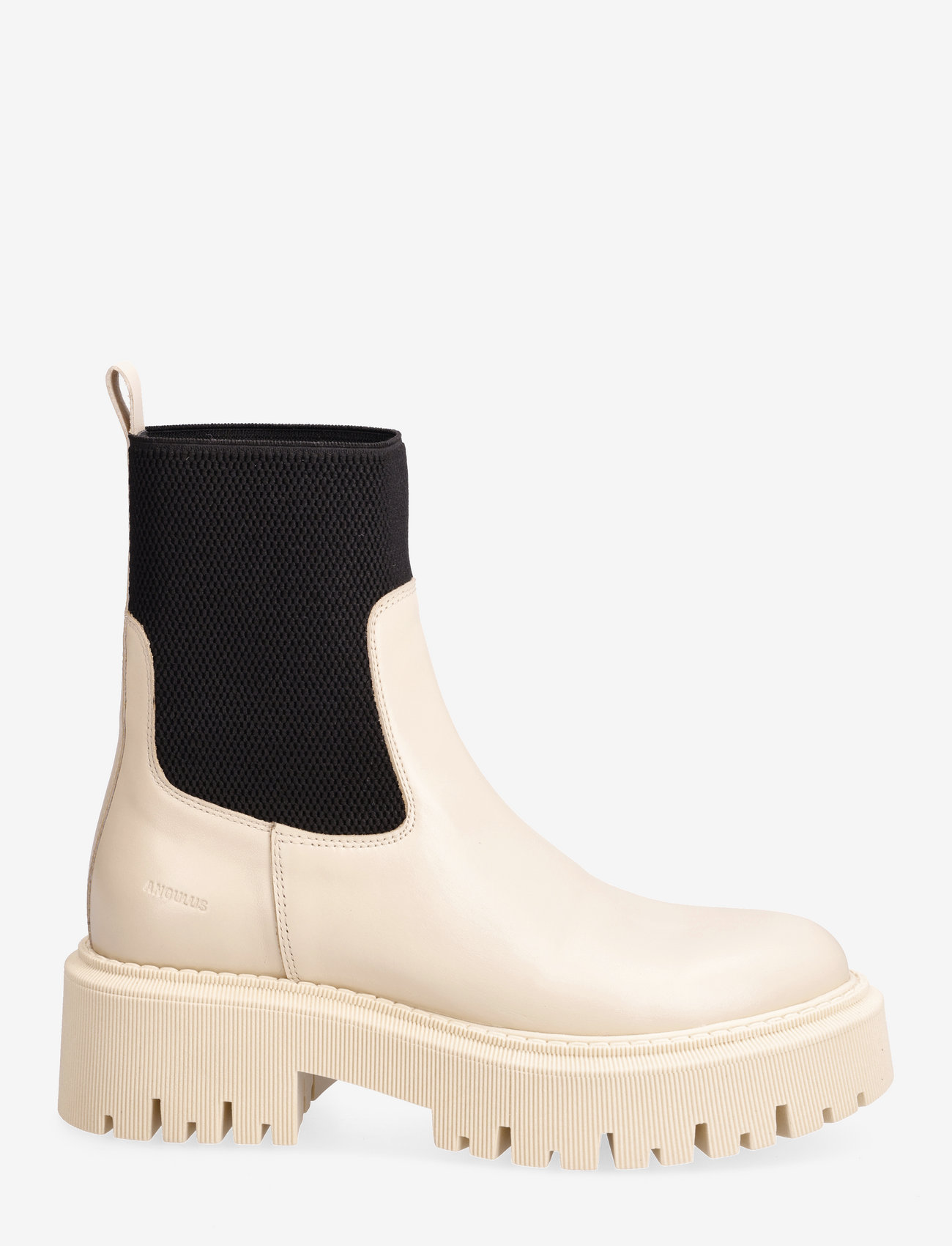 ANGULUS - Boots - flat - niski obcas - 1502/053 buttermilk/black - 1
