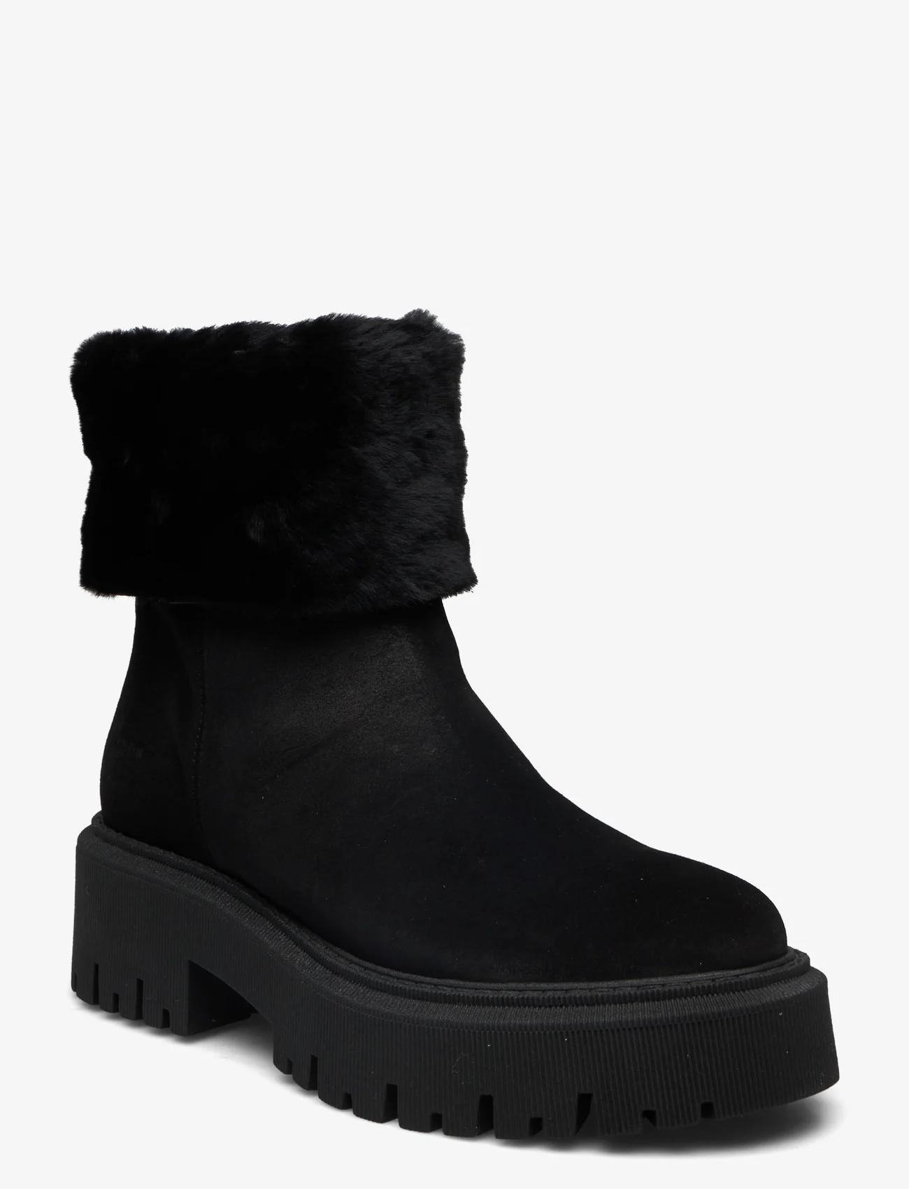 ANGULUS - Boots - flat - sievietēm - 1163/2014 black/black lamb woo - 0