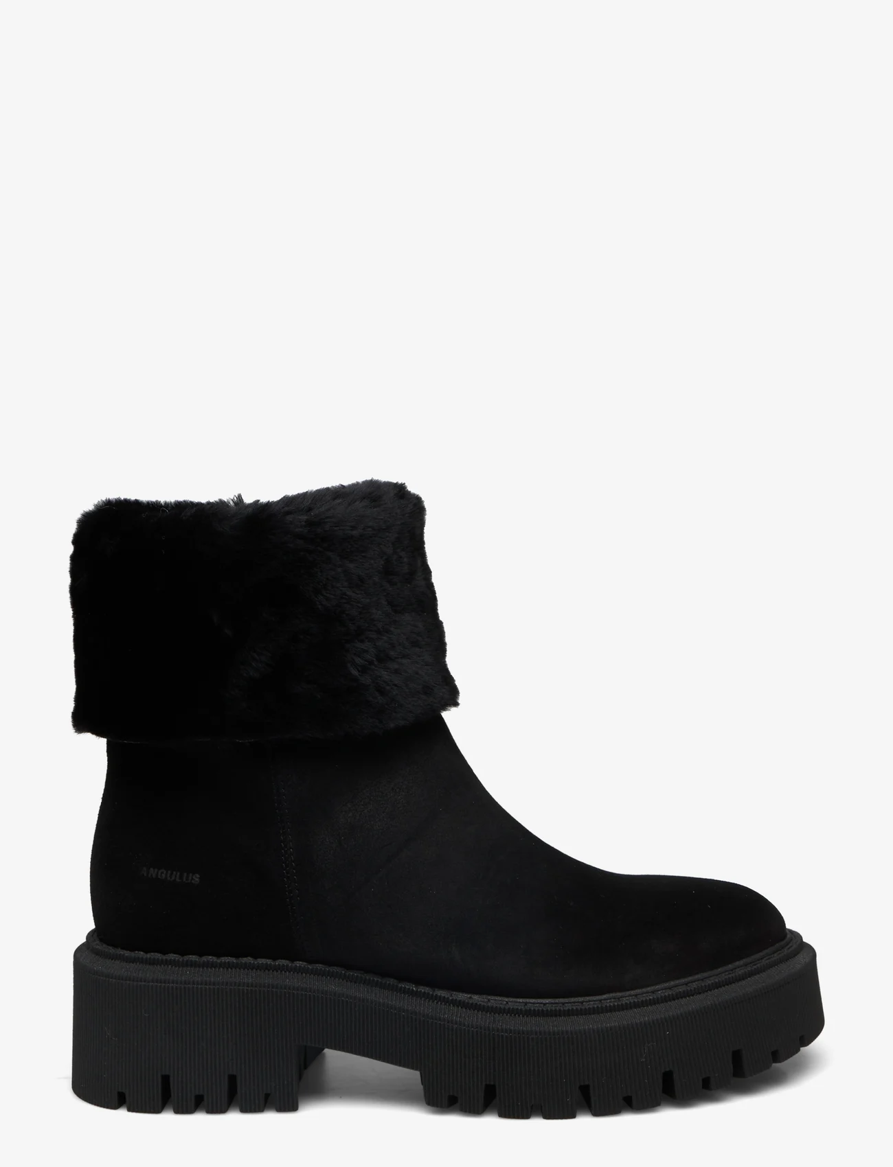 ANGULUS - Boots - flat - sievietēm - 1163/2014 black/black lamb woo - 1
