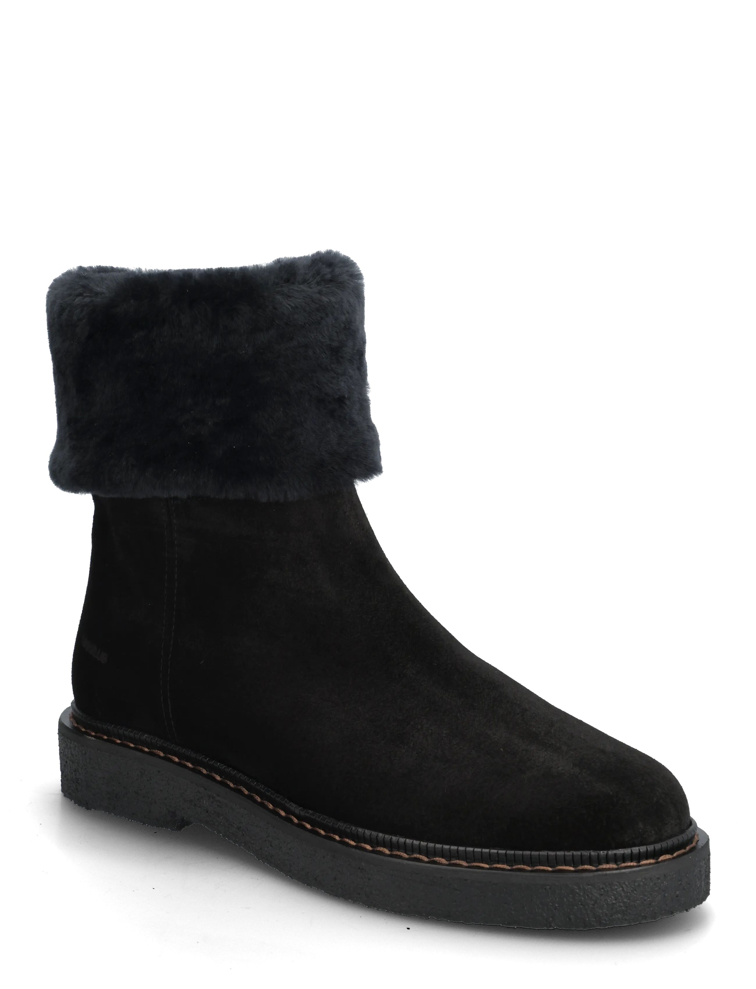 ANGULUS Boots Flat, Damen, Fellrand Stiefel, Schwarz, Gr.36