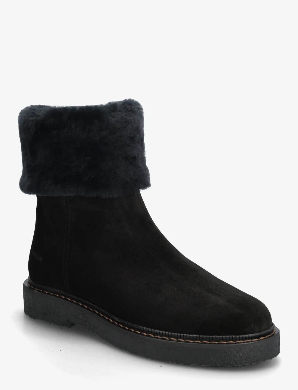ANGULUS - Boots - flat - platte enkellaarsjes - 1163/2014 black/black lamb woo - 0