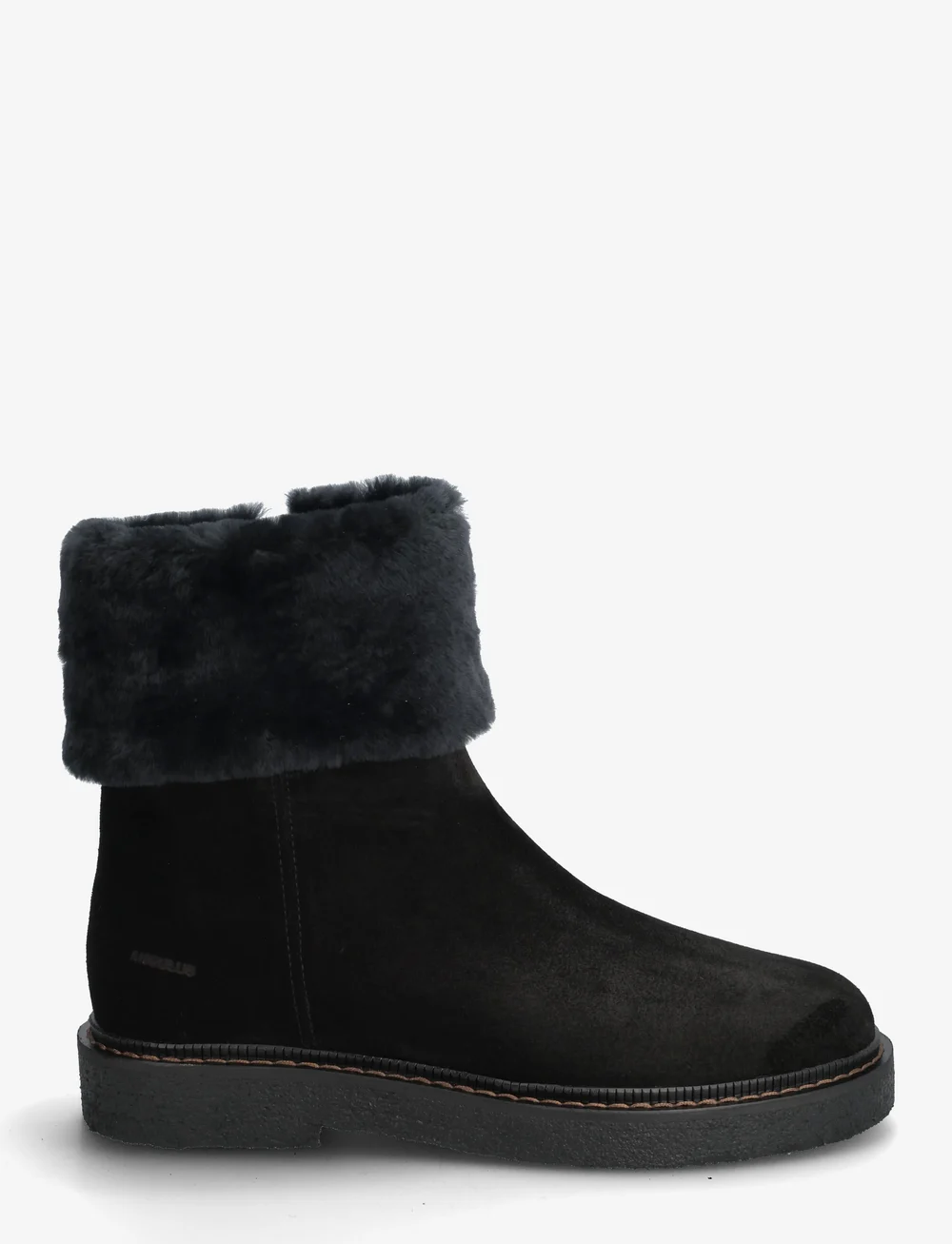 ANGULUS - Boots - flat - platte enkellaarsjes - 1163/2014 black/black lamb woo - 1
