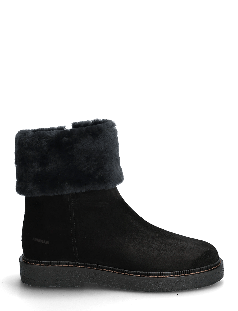 ANGULUS - Boots - flat - flache stiefeletten - 1163/2014 black/black lamb woo - 1