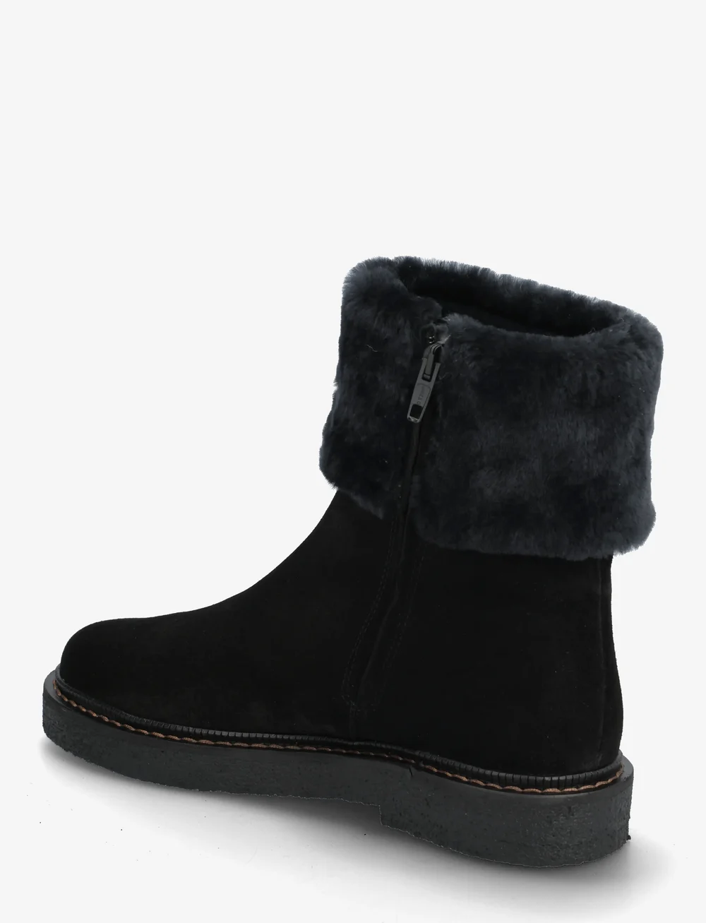 ANGULUS - Boots - flat - platte enkellaarsjes - 1163/2014 black/black lamb woo - 2