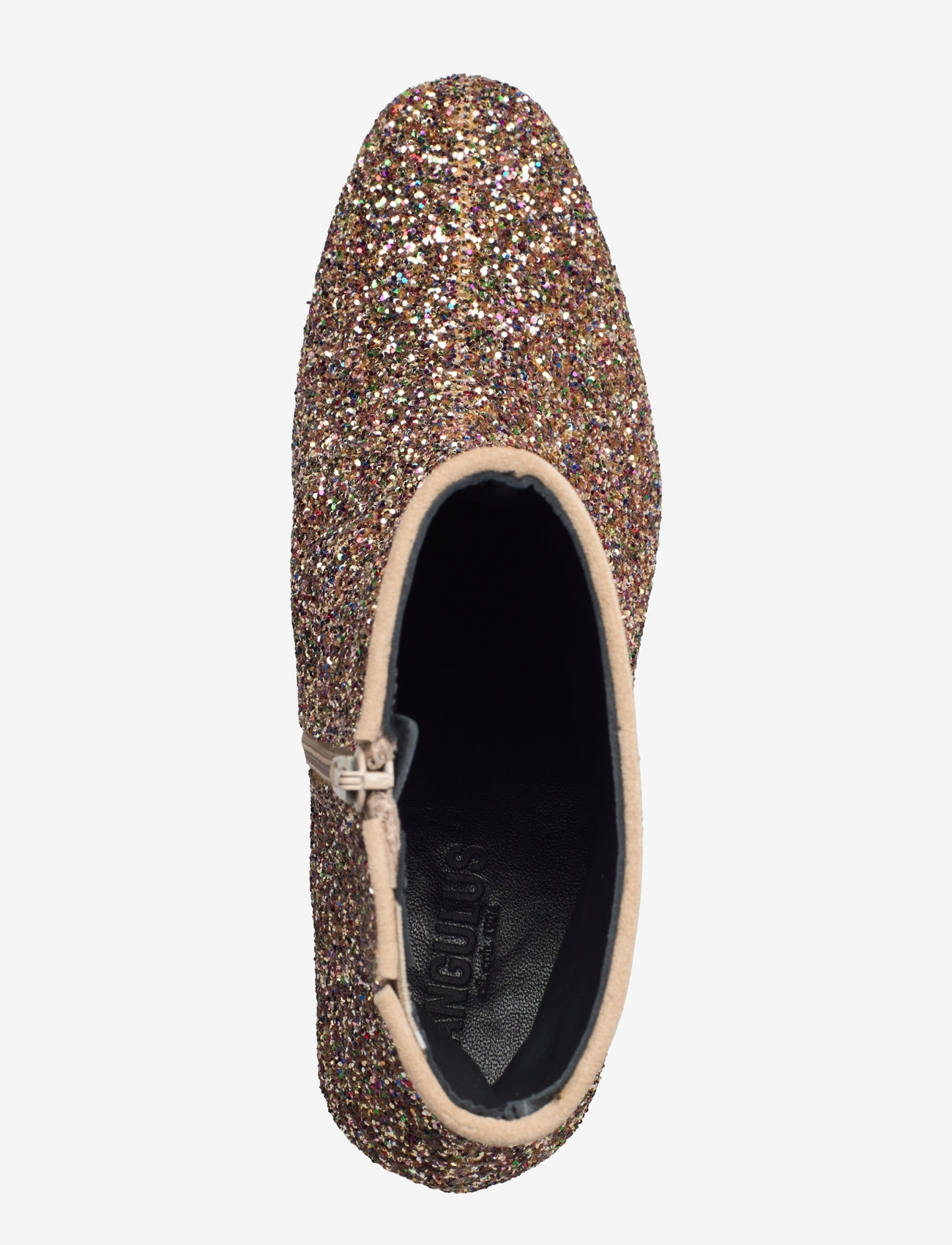 ANGULUS - Bootie - block heel - with zippe - kõrge konts - 2488/1149 multi glitter/sand - 3