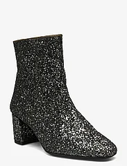 ANGULUS - Bootie - block heel - with zippe - korolliset nilkkurit - 1757/2244 dark green glitter/d - 0