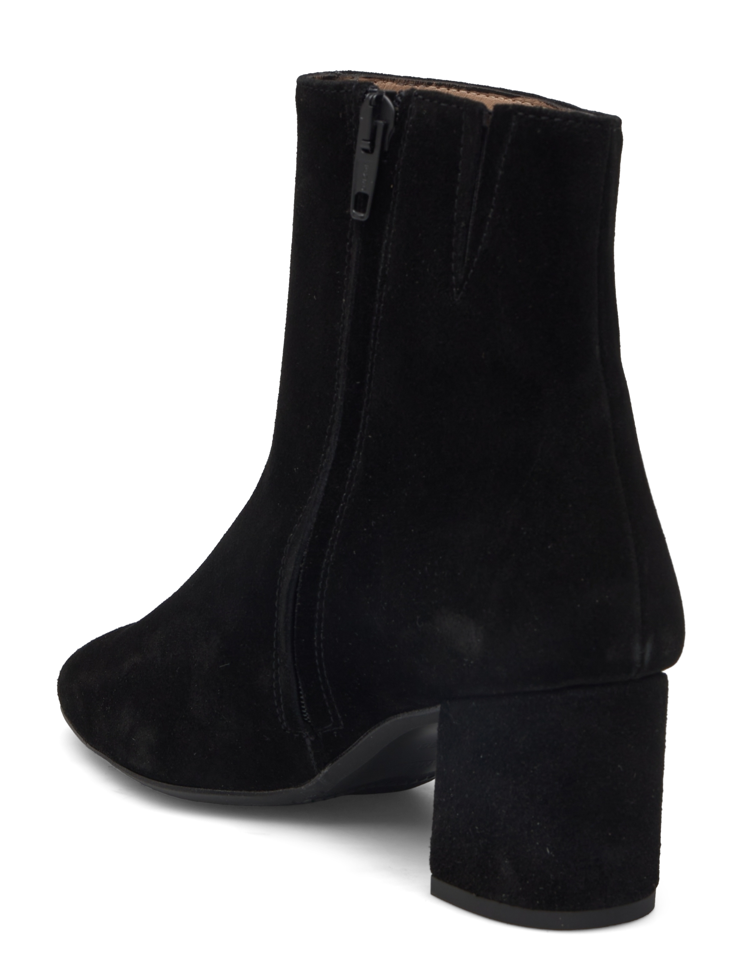 ANGULUS - Bootie - block heel - with zippe - høj hæl - 1163/001 black/ black - 2