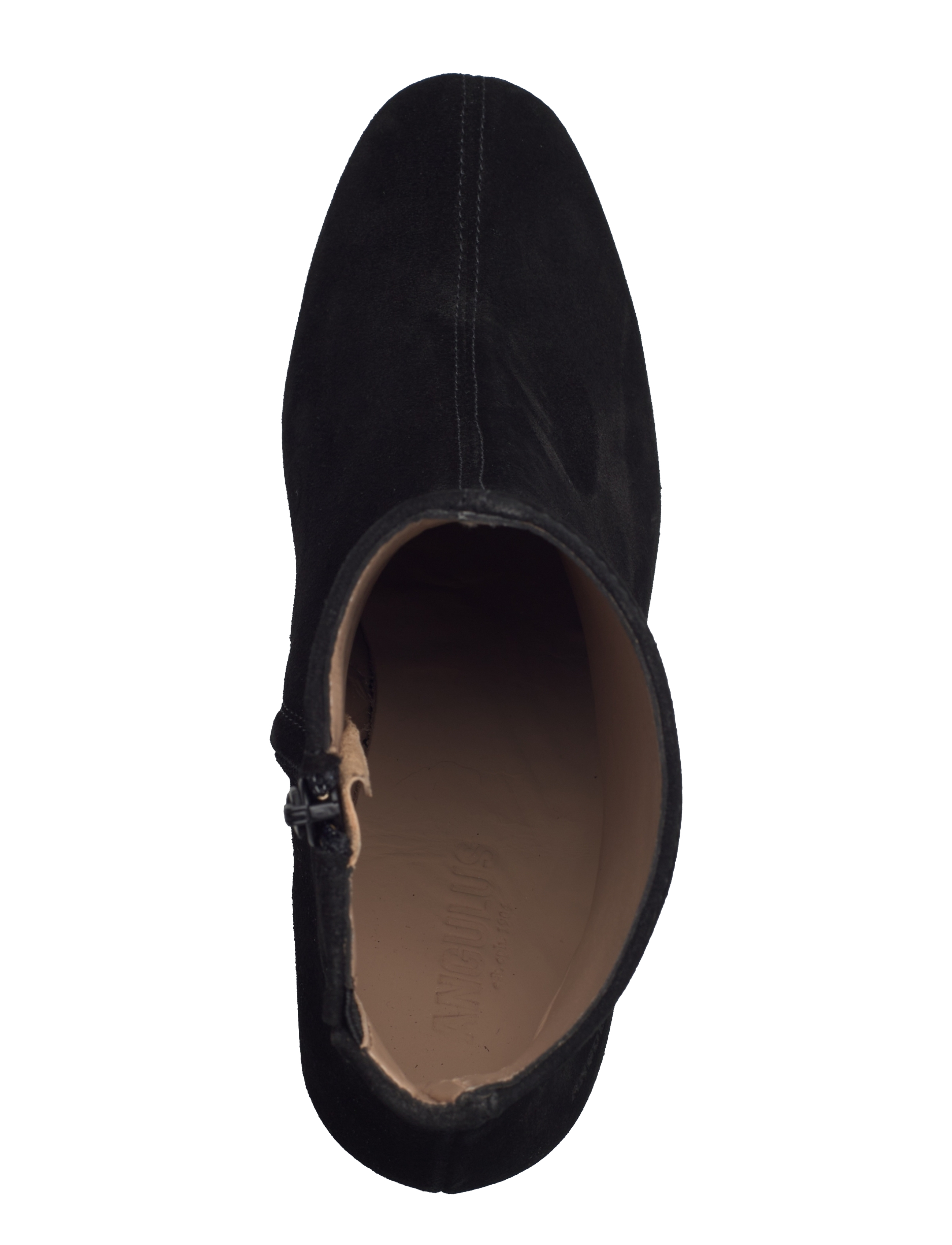 ANGULUS - Bootie - block heel - with zippe - høj hæl - 1163/001 black/ black - 3