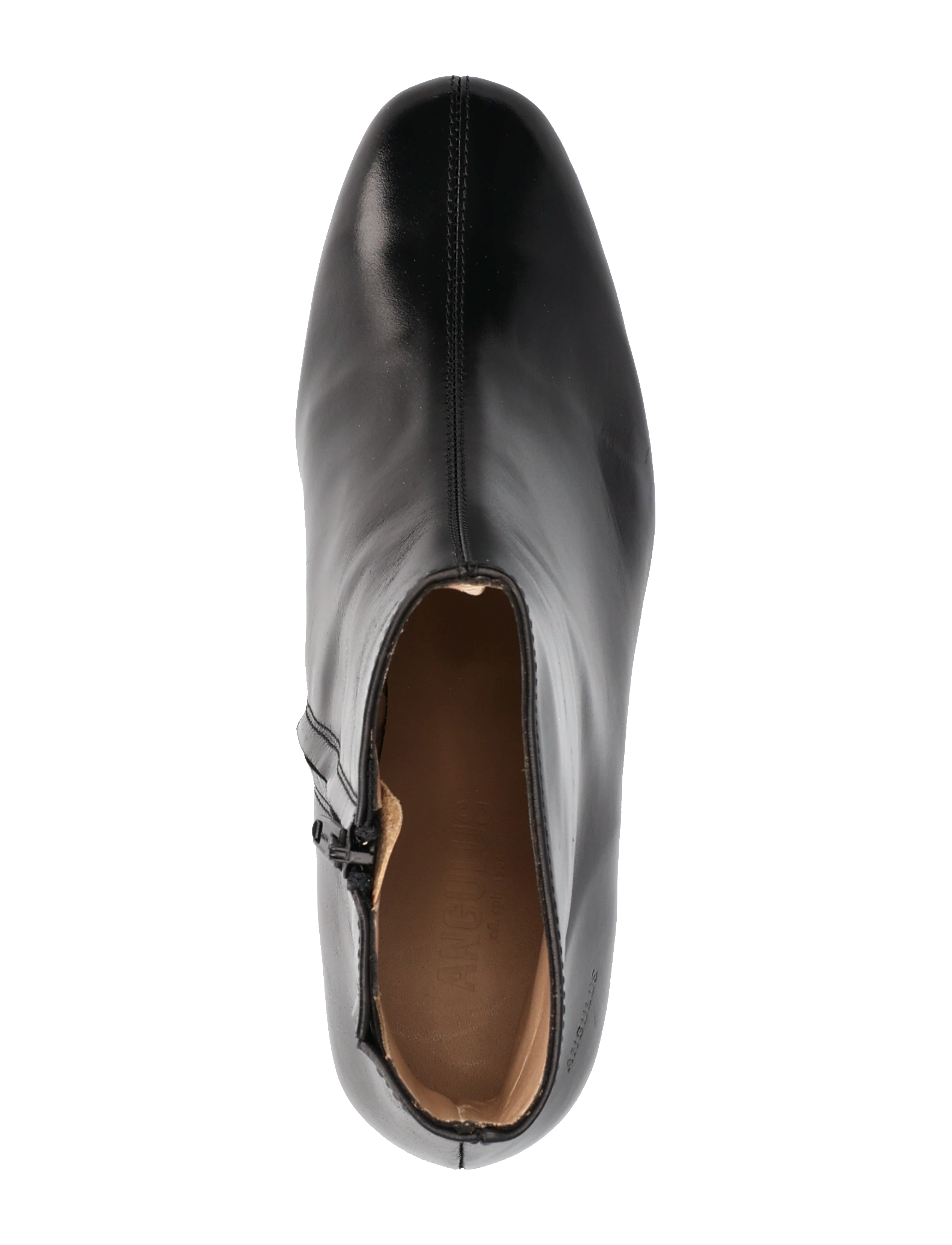 ANGULUS - Bootie - block heel - with zippe - høj hæl - 1835/001 black/black - 3