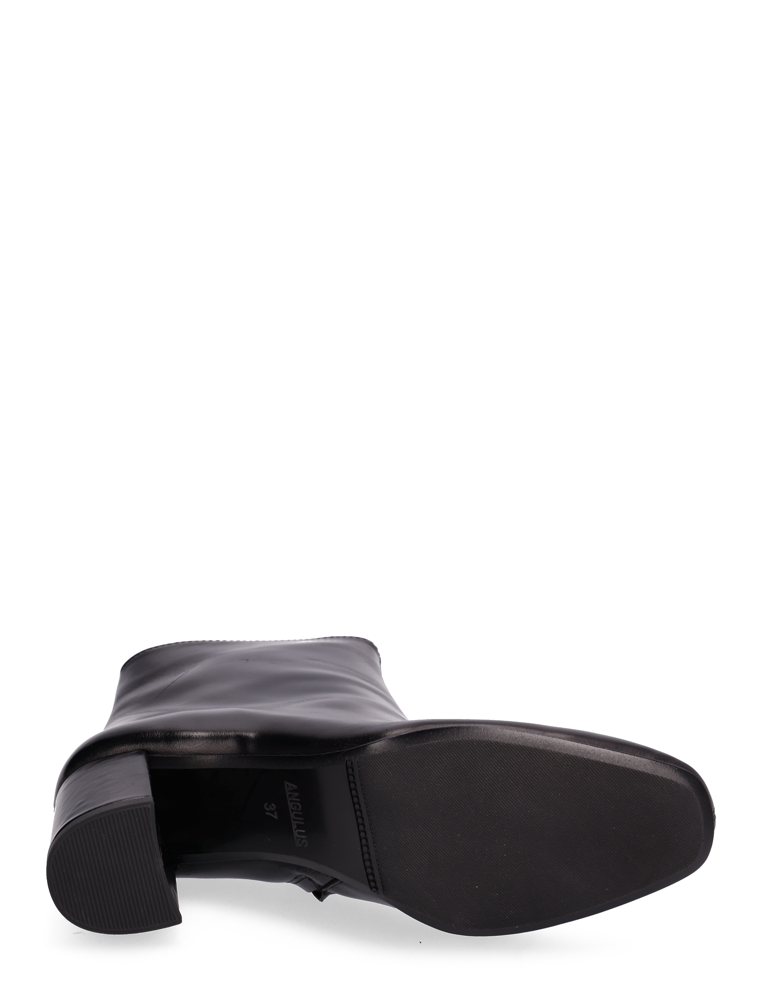 ANGULUS - Bootie - block heel - with zippe - høj hæl - 1835/001 black/black - 4