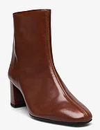 Bootie - block heel - with zippe - 1837/002 BROWN/DARK BROWN