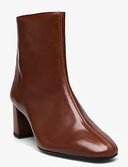 ANGULUS - Bootie - block heel - with zippe - høj hæl - 1837/002 brown/dark brown - 0