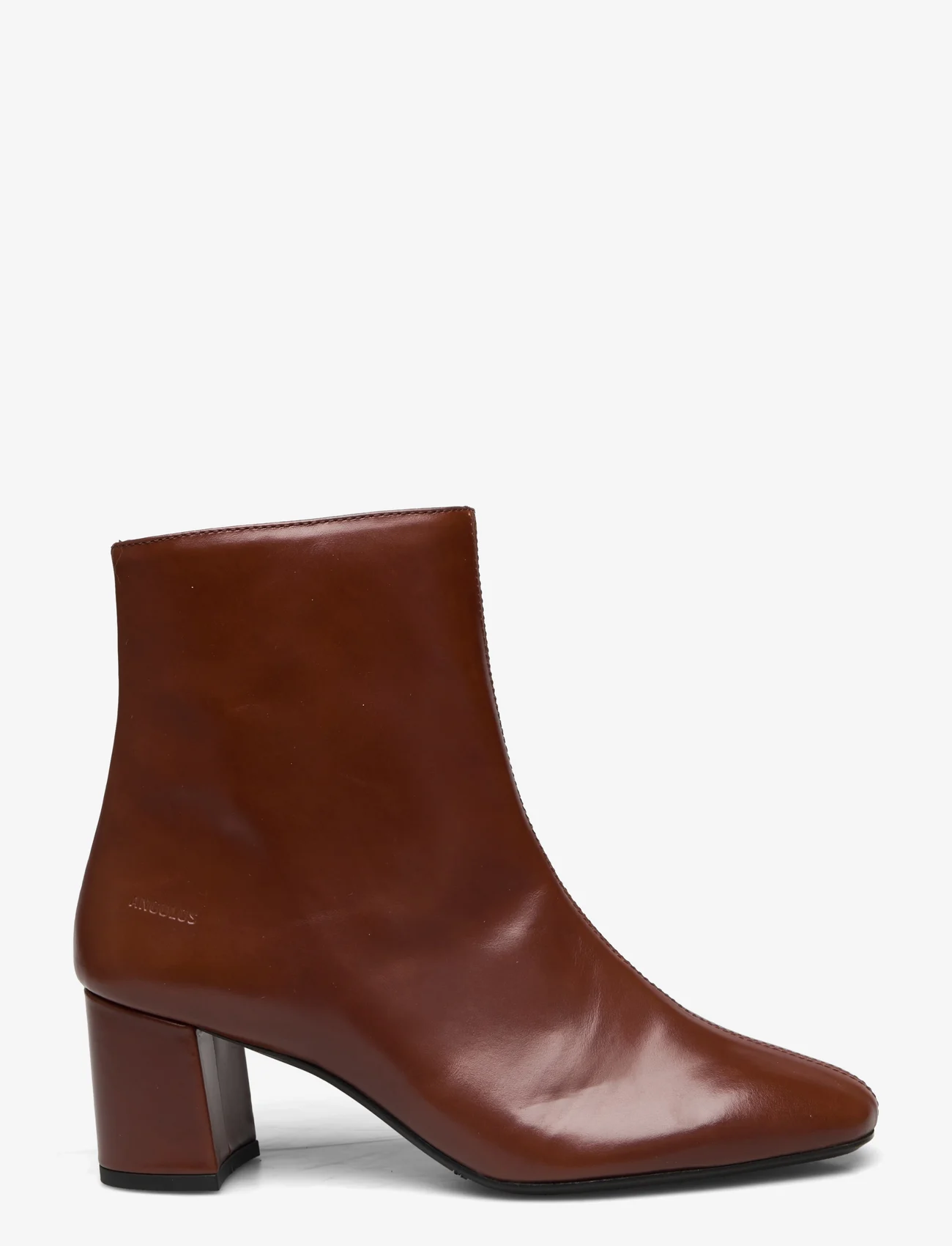 ANGULUS - Bootie - block heel - with zippe - hög klack - 1837/002 brown/dark brown - 1