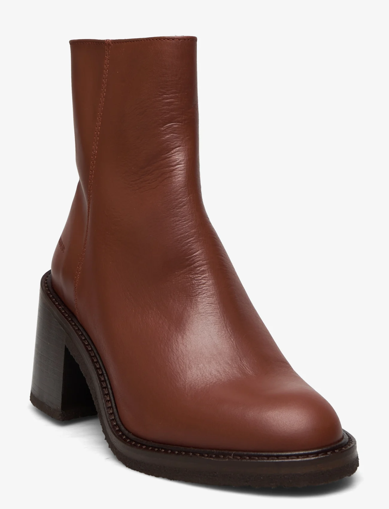 ANGULUS - Bootie - block heel - with zippe - høye hæler - 1705/036 terracotta - 0
