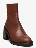 Bootie - block heel - with zippe - 1705/036 TERRACOTTA