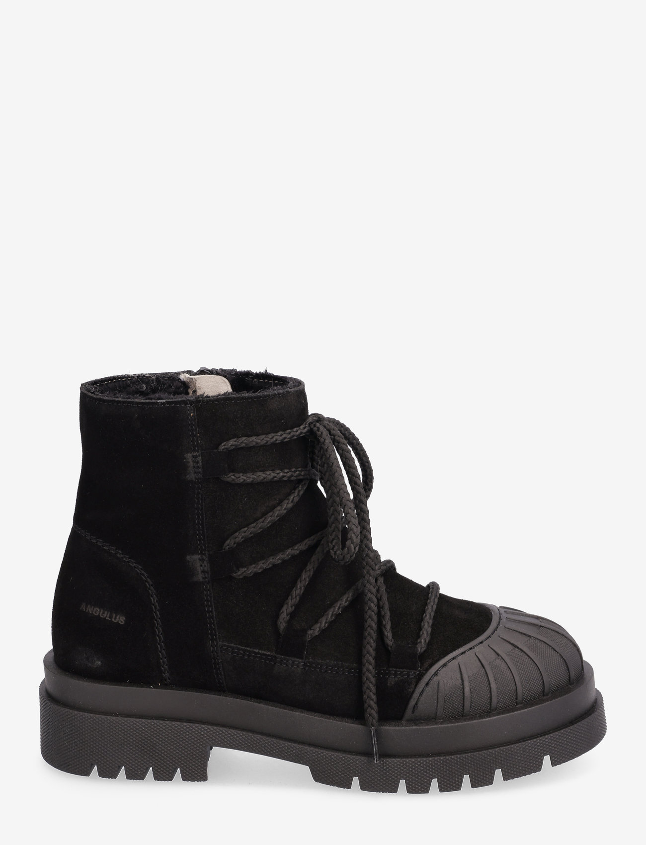 ANGULUS - Boots - flat - buty sznurowane - 1163/2014 black/black lamb woo - 1