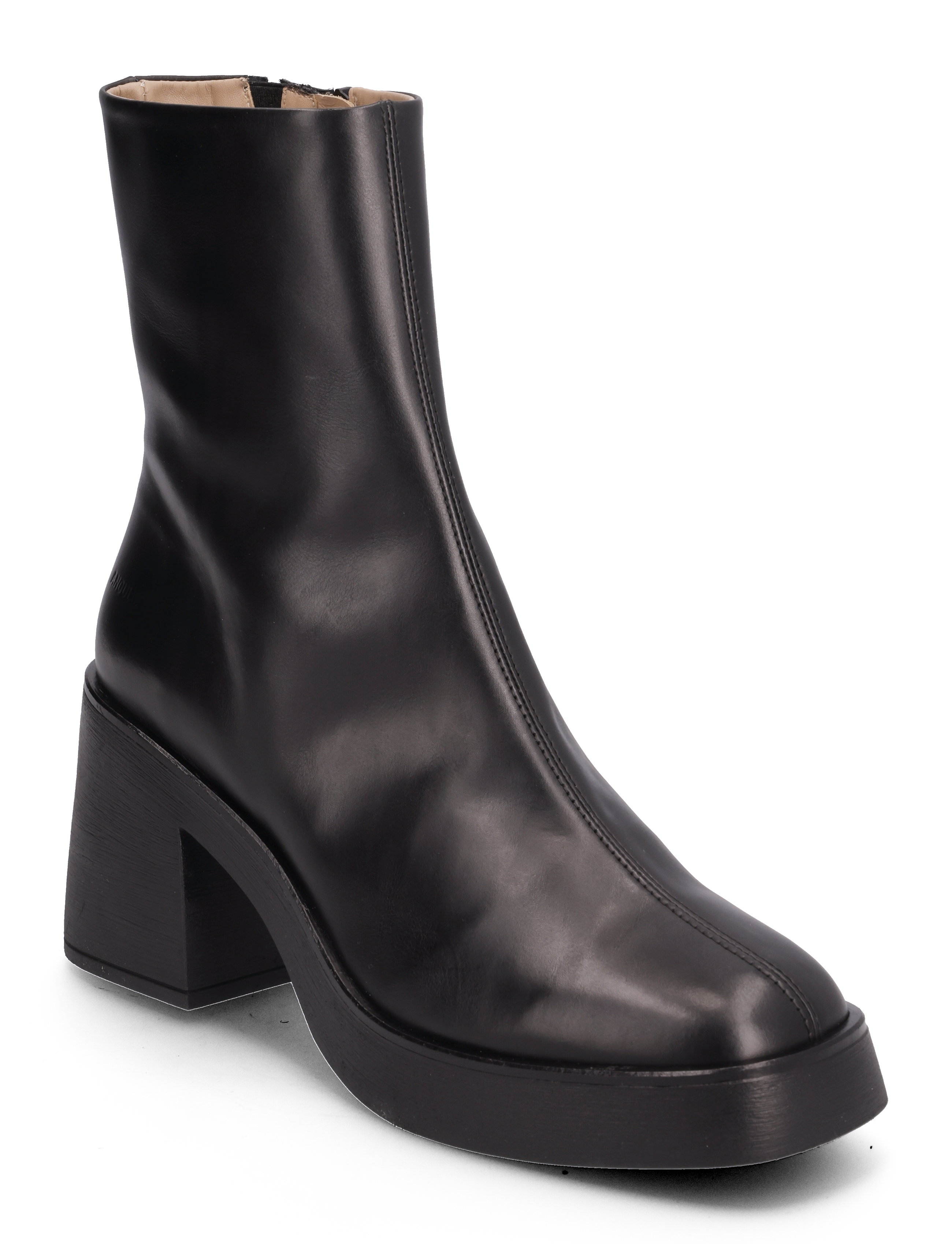 ANGULUS Bootie - Block Heel - With Zippe, 41, Black, Ankelstøvler > Ankelstøvler Med Hæl, Dame