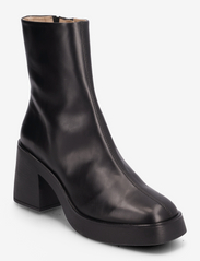 ANGULUS - Bootie - block heel - with zippe - augsts papēdis - 1604/001 black/black - 0
