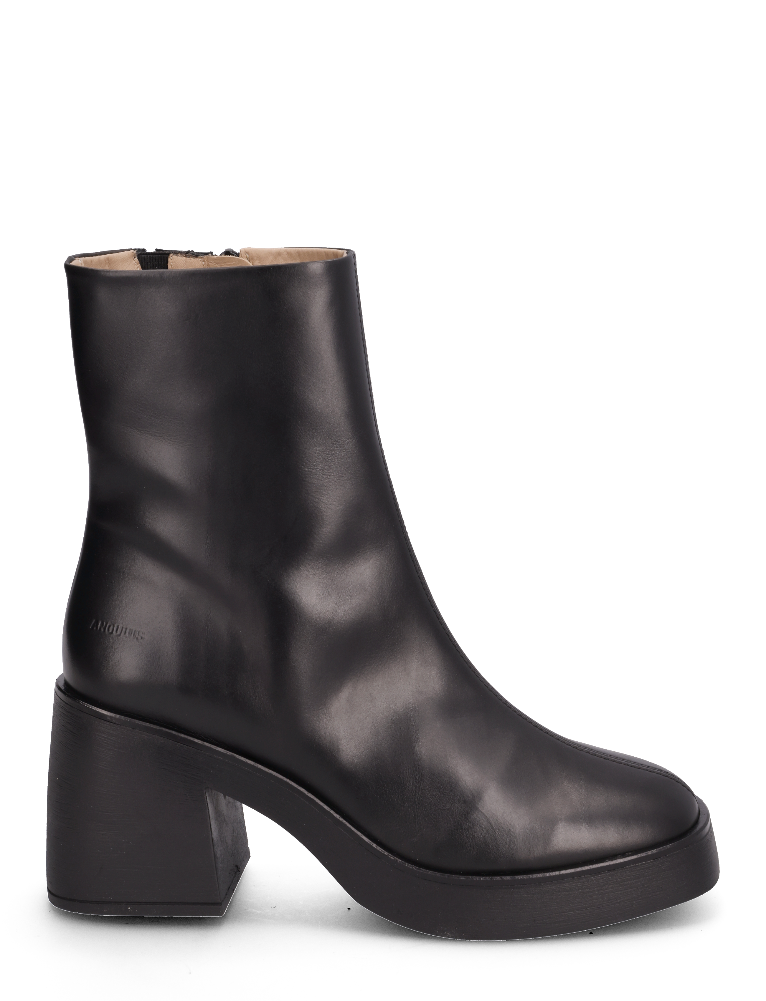 ANGULUS - Bootie - block heel - with zippe - hohe absätze - 1604/001 black/black - 1