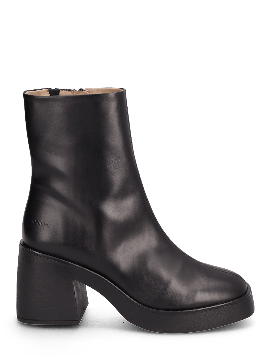 ANGULUS - Bootie - block heel - with zippe - stövletter - 1604/001 black/black - 1