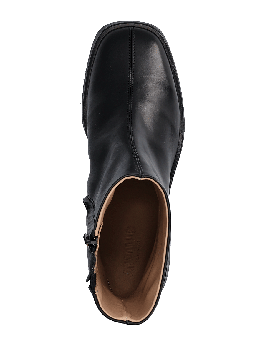 ANGULUS - Bootie - block heel - with zippe - stövletter - 1604/001 black/black - 3