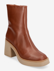 Bootie - block heel - with zippe - 1705/036 TERRACOTTA