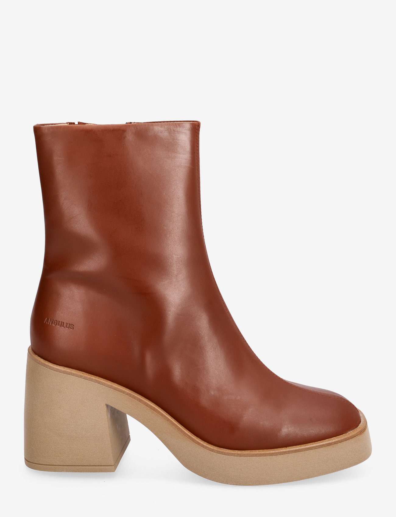 ANGULUS - Bootie - block heel - with zippe - korolliset nilkkurit - 1705/036 terracotta - 1