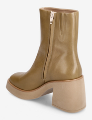 ANGULUS - Bootie - block heel - with zippe - høj hæl - 1728/010 olive/beige - 2