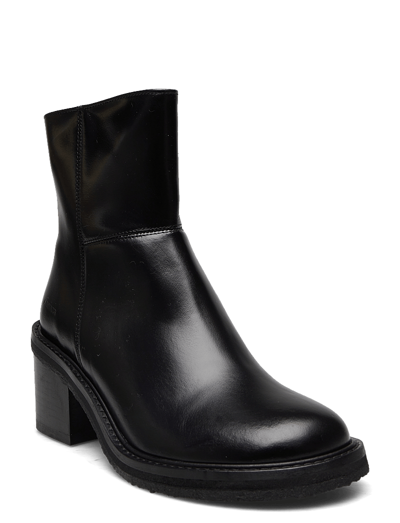 ANGULUS - Bootie - block heel - with zippe - heeled ankle boots - 1835/001 black/black - 0