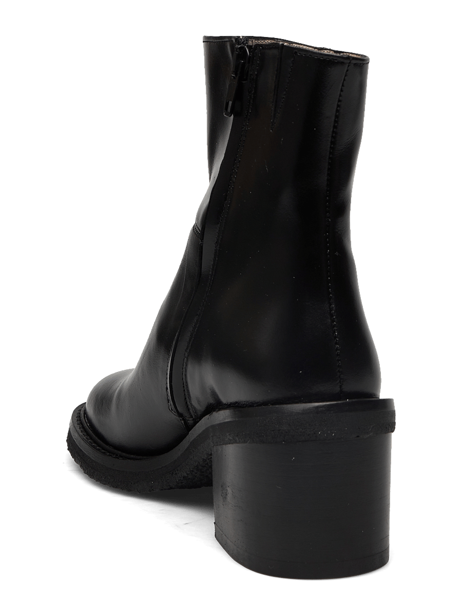 ANGULUS - Bootie - block heel - with zippe - aukštakulniai aulinukai iki kulkšnių - 1835/001 black/black - 2