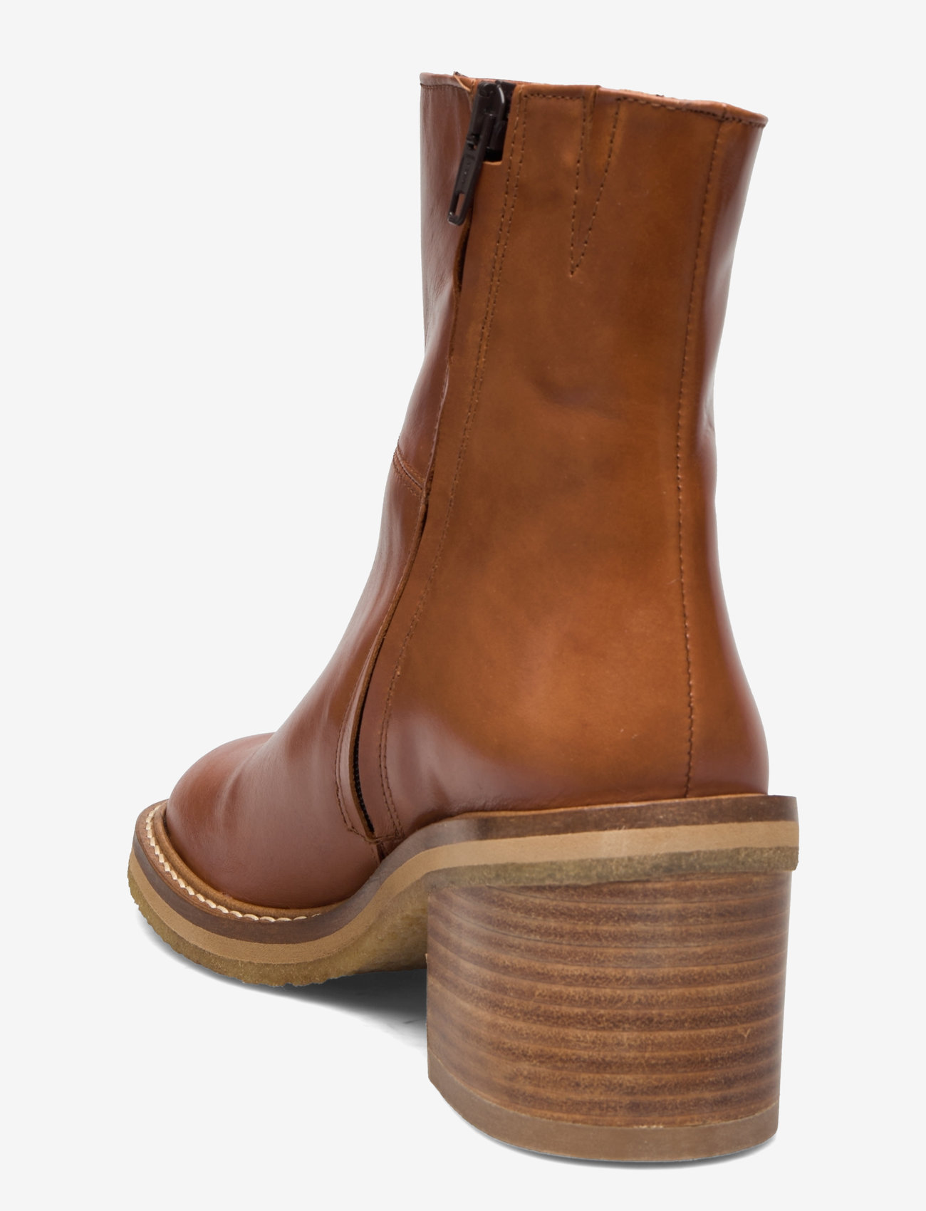 ANGULUS - Bootie - block heel - with zippe - high heel - 1838/002 cognac/dark brown - 2