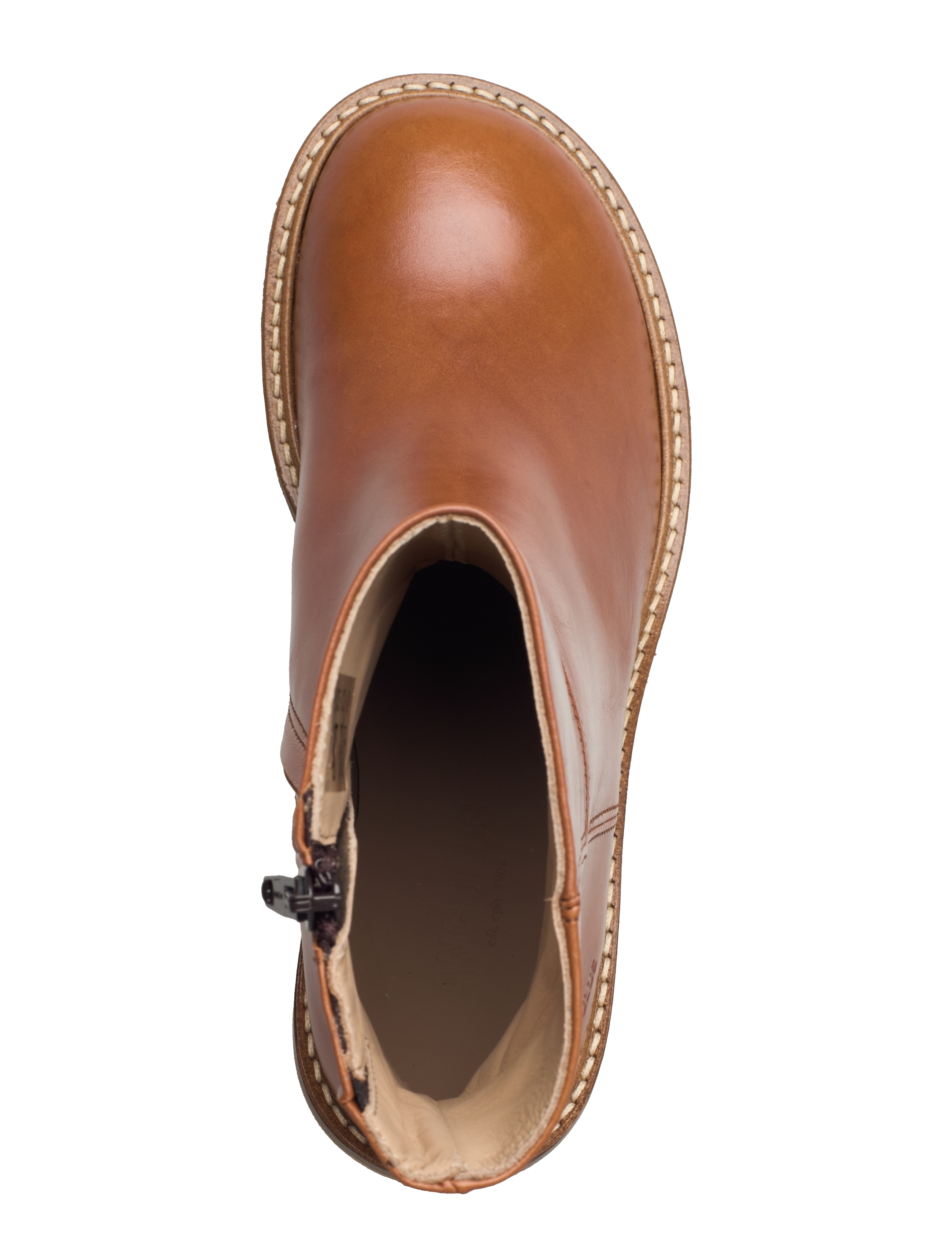 ANGULUS - Bootie - block heel - with zippe - høj hæl - 1838/002 cognac/dark brown - 4