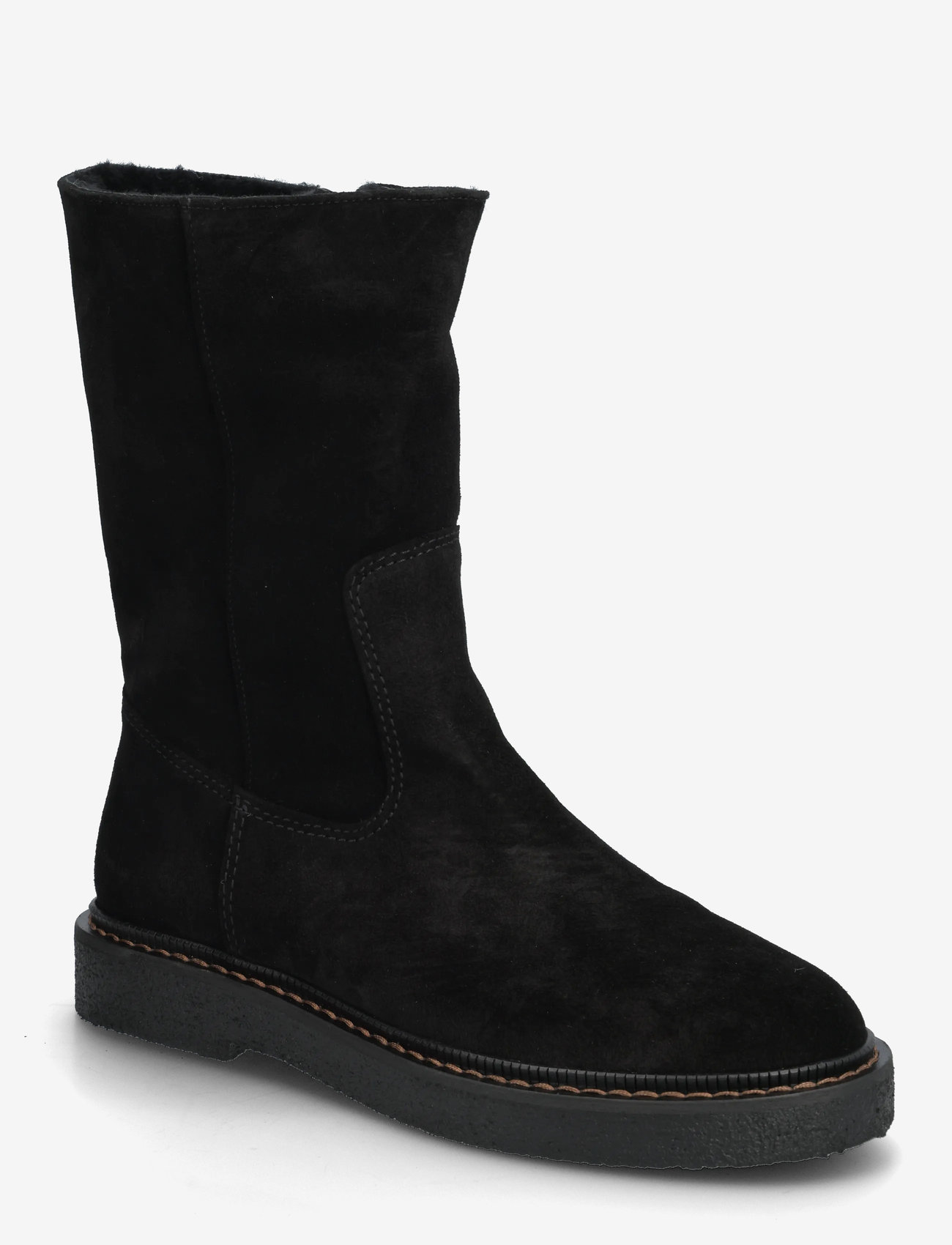 ANGULUS - Boots - flat - flade ankelstøvler - 1163/2014 black/black lamb woo - 0