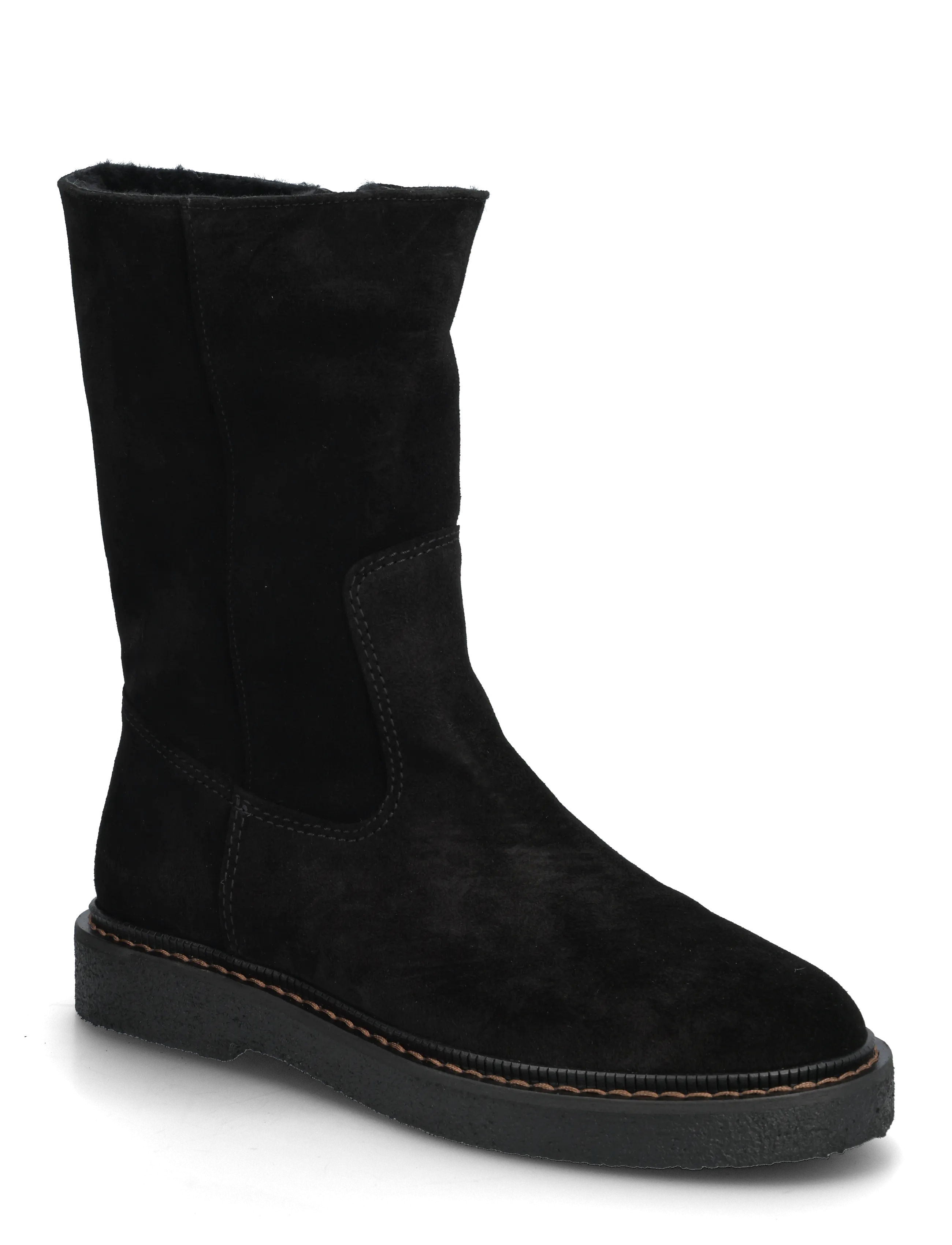 Boots - flat - 1163/2014 BLACK/BLACK LAMB WOO