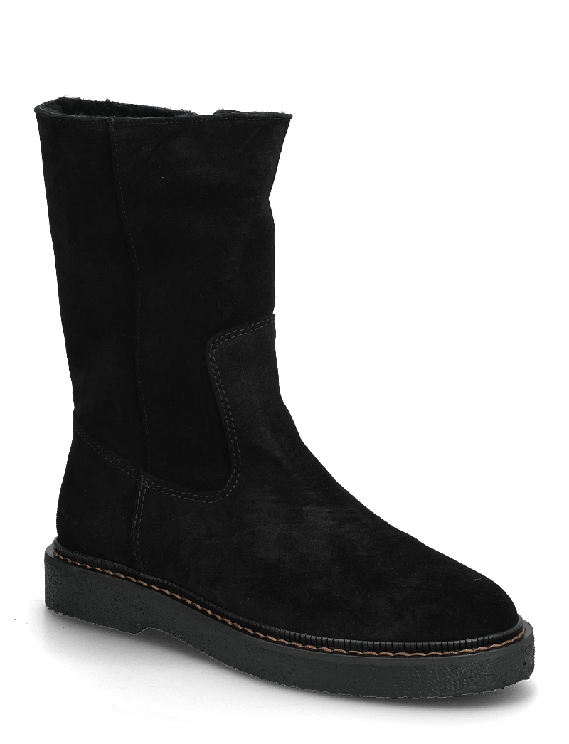 ANGULUS - Boots - flat - flat ankle boots - 1163/2014 black/black lamb woo - 0